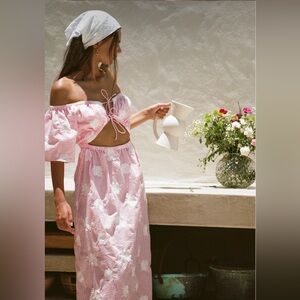 Sabo Off the Shoulder Gingham Dress